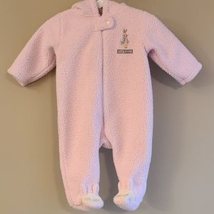 Peter Rabbit Baby light pink hooded bunting suit